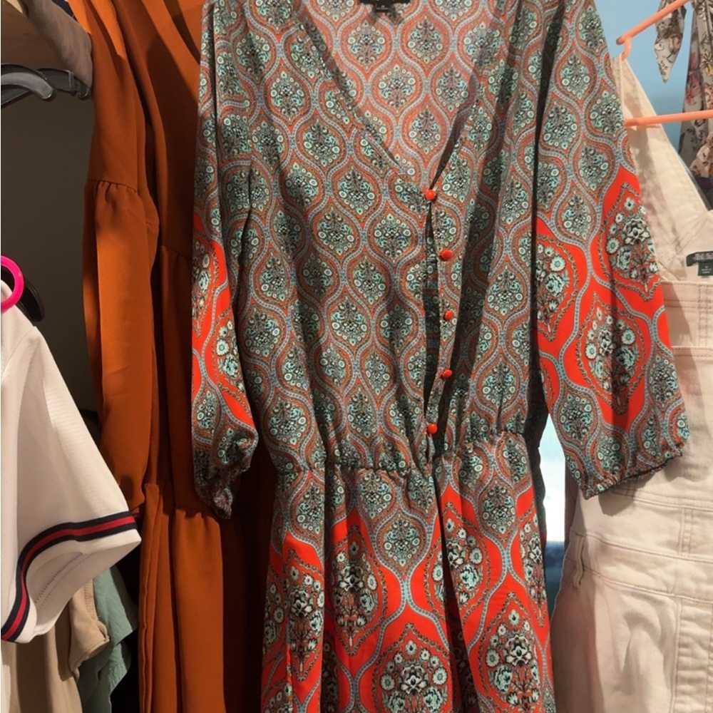 Elegant Paisley Print Dress